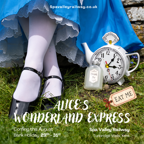 Step into Wonderland this weekend aboard Alice’s Wonderland Express at the Spa Valley Railway